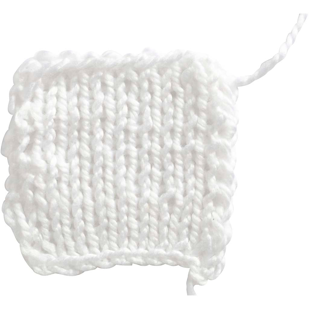 Fil acrylique fantaisie Creativ company, l: 35 m, maxi, blanc, 50 g 1 pelote