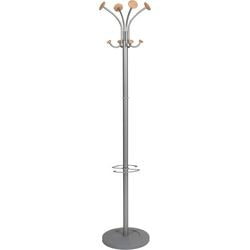 Porte-manteau Abi Stily Alba Bois Plastique Base robuste Porte-parapluie