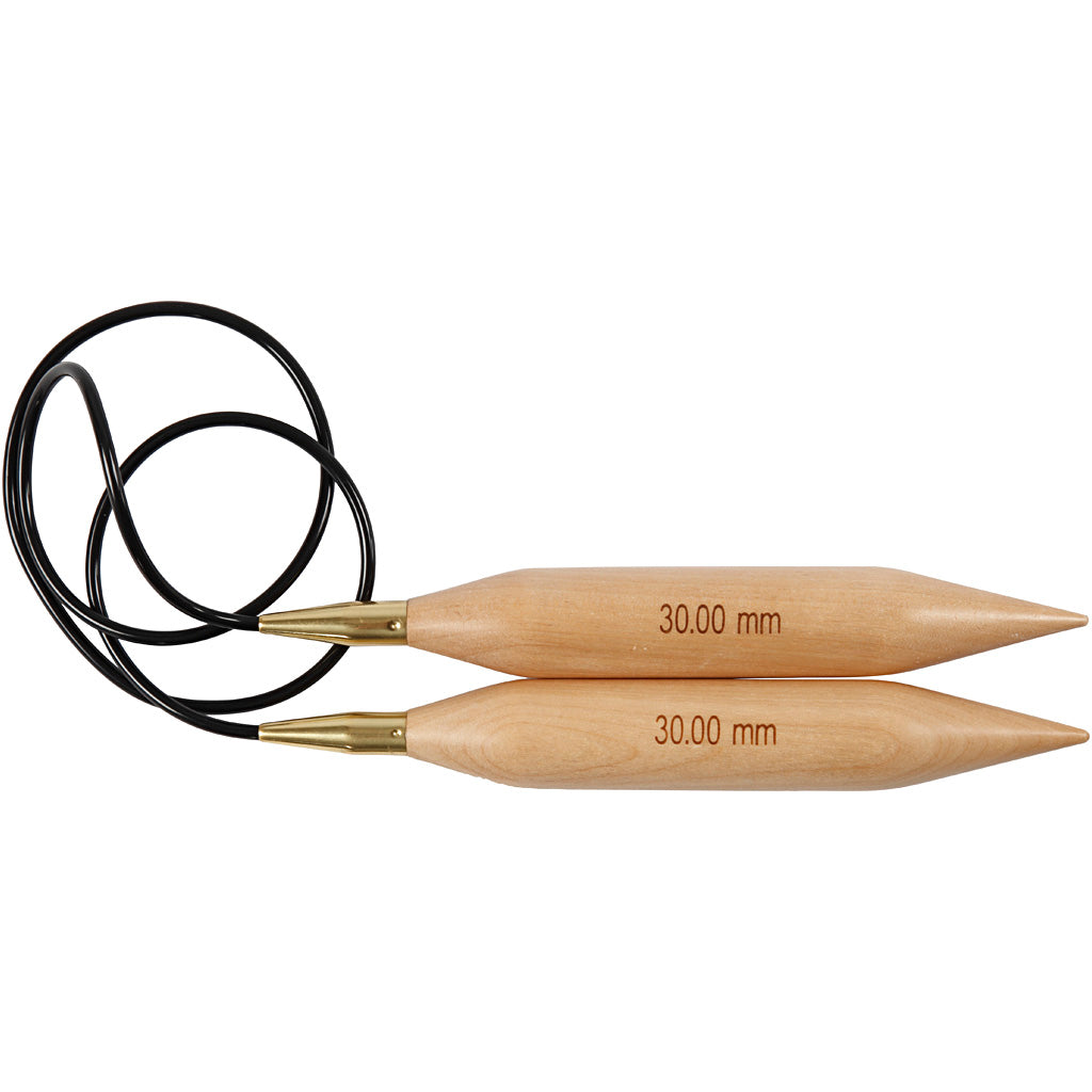 Aiguilles à tricoter circulaires Creativ company, l: 150 cm, taille 30 mm, 1 pièce