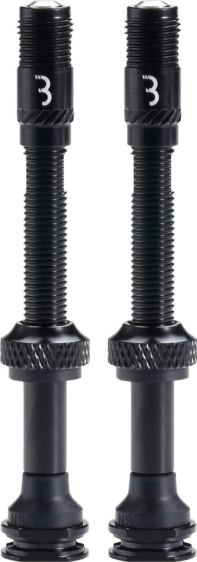 Valve corecap al Bbb cycling - jeu de valves tubeless - 300 % de débit d'air en plus - compatibilité universelle avec pompe - aluminium - 60 mm - 2 pièces - noir - bti-166