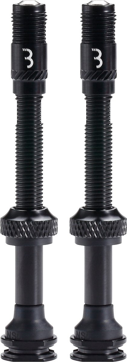 Valve corecap al Bbb cycling - jeu de valves tubeless - 300 % de débit d'air en plus - compatibilité universelle avec pompe - aluminium - 60 mm - 2 pièces - noir - bti-166