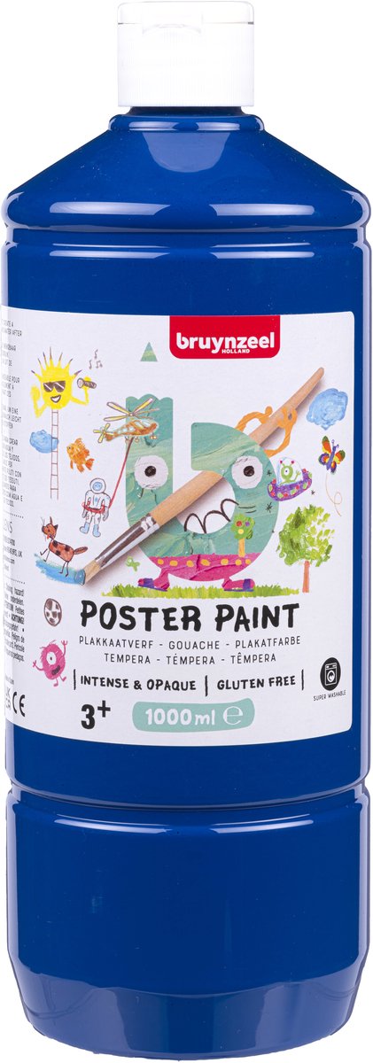 Peinture gouache Bruynzeel 1 litre bleu profond