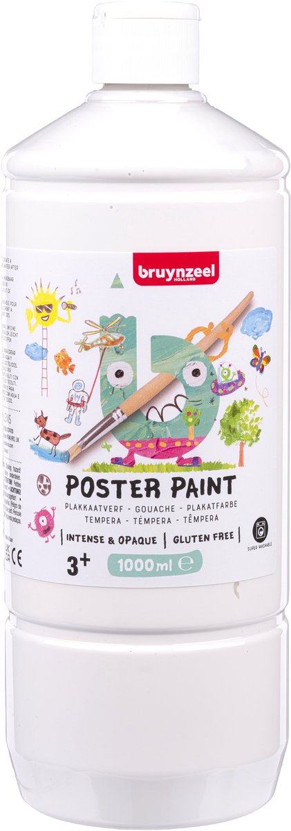 Peinture gouache Bruynzeel 1 litre blanc
