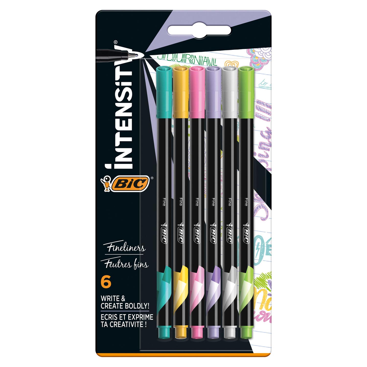 BIC Intensity Fineliners Pastel, 6e.