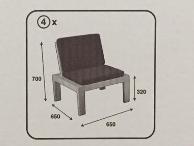 Pro garden ensemble de jardin molok 5 pièces gris