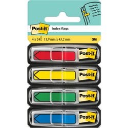 Index flèches 684-arr3 post-it vert, rouge, jaune, bleu
