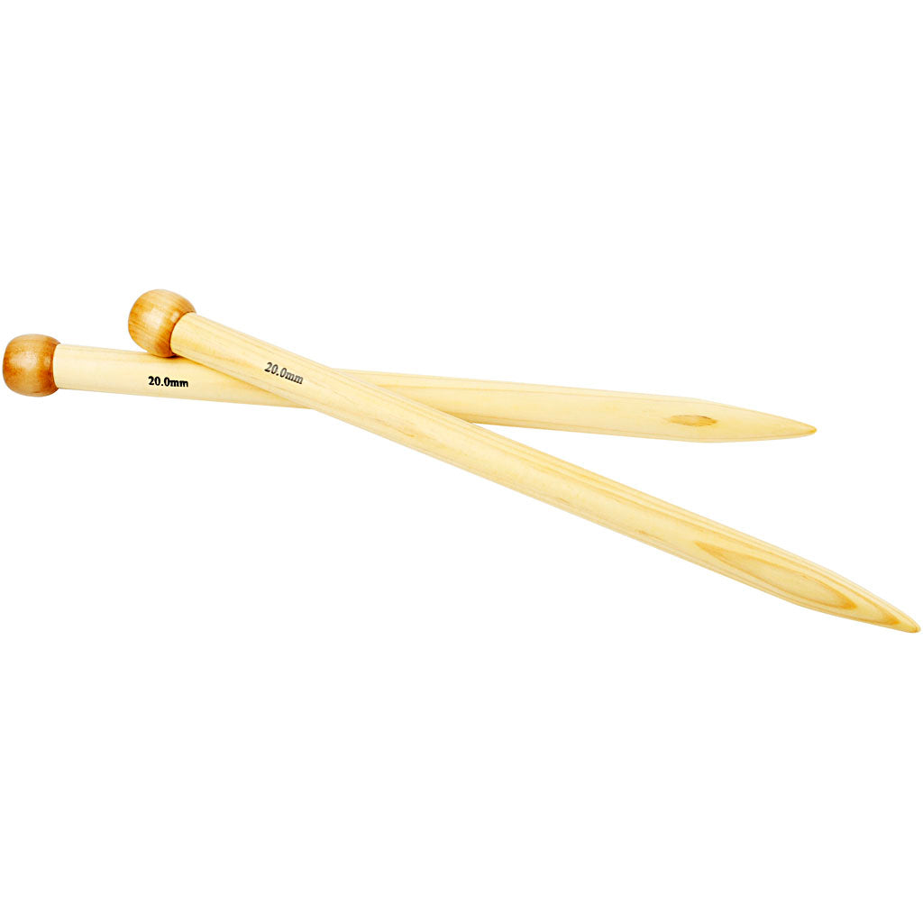 Aiguilles à tricoter Creativ company, l: 35 cm, taille 20 mm, 1 paire
