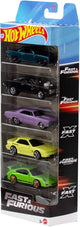 Hot Wheels Fast Furious, ensemble de 5 voitures de course en métal, inspirées et vues dans les films, échelle 1:64