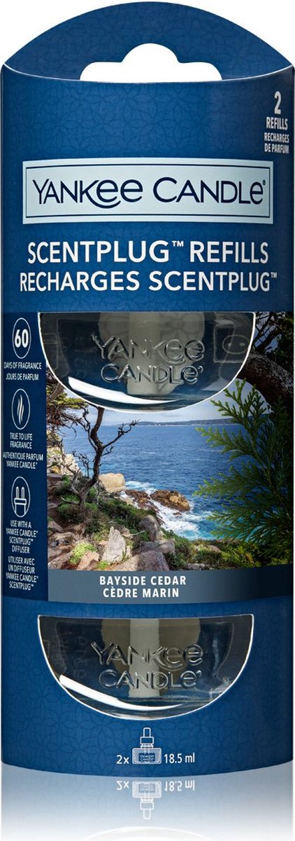 Bougie Yankee - cèdre bayside - recharge diffuseur électrique - 2 pièces