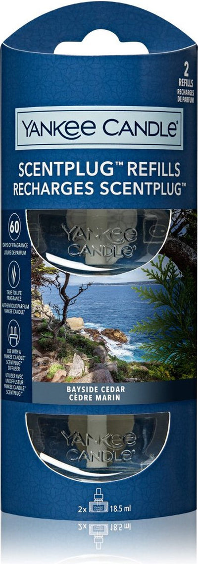 Bougie Yankee - cèdre bayside - recharge diffuseur électrique - 2 pièces