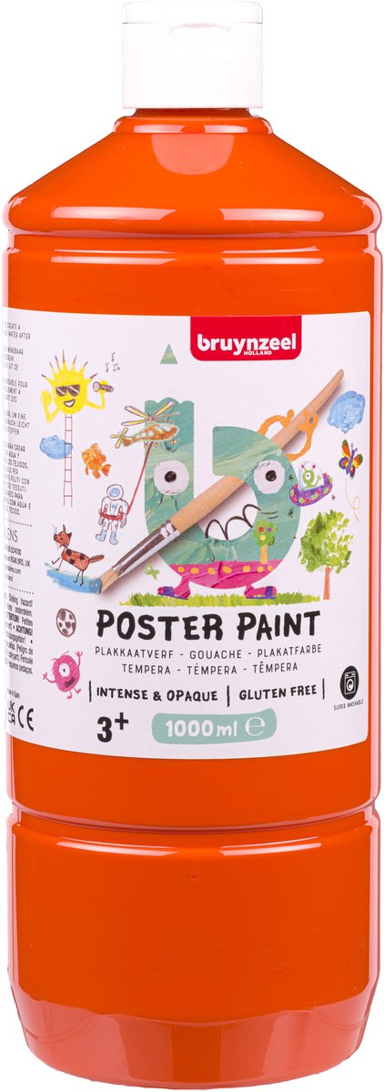 Peinture gouache Bruynzeel 1 litre orange