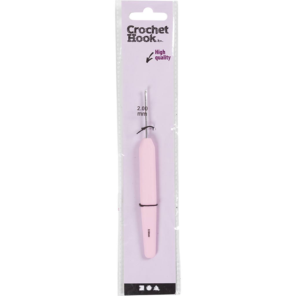 Crochets Creativ company, taille 2, l : 13,3 cm, taille 2 mm, rouge, 1 pièce