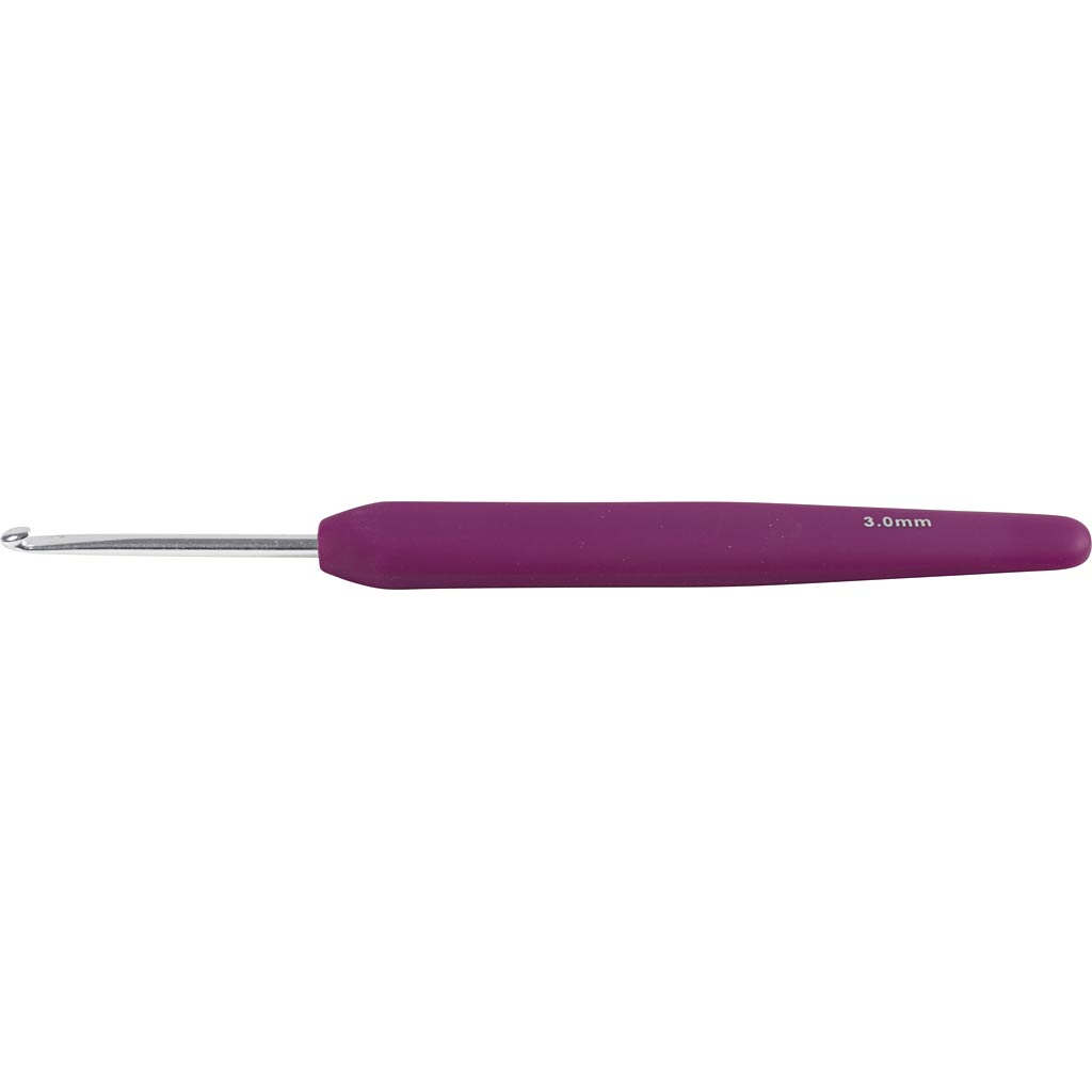 Crochets Creativ Company, taille 3, l : 13,3 cm, taille 3 mm, violet, 1 pièce