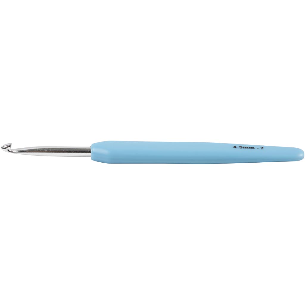 Crochets Creativ Company, taille 4,5, l : 13,3 cm, taille 4,5 mm, bleu clair, 1 pièce