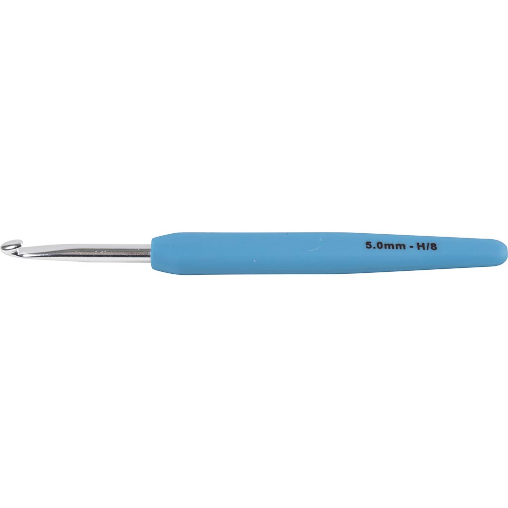 Crochets Creativ company, taille 5, l : 13,3 cm, taille 5 mm, bleu, 1 pièce