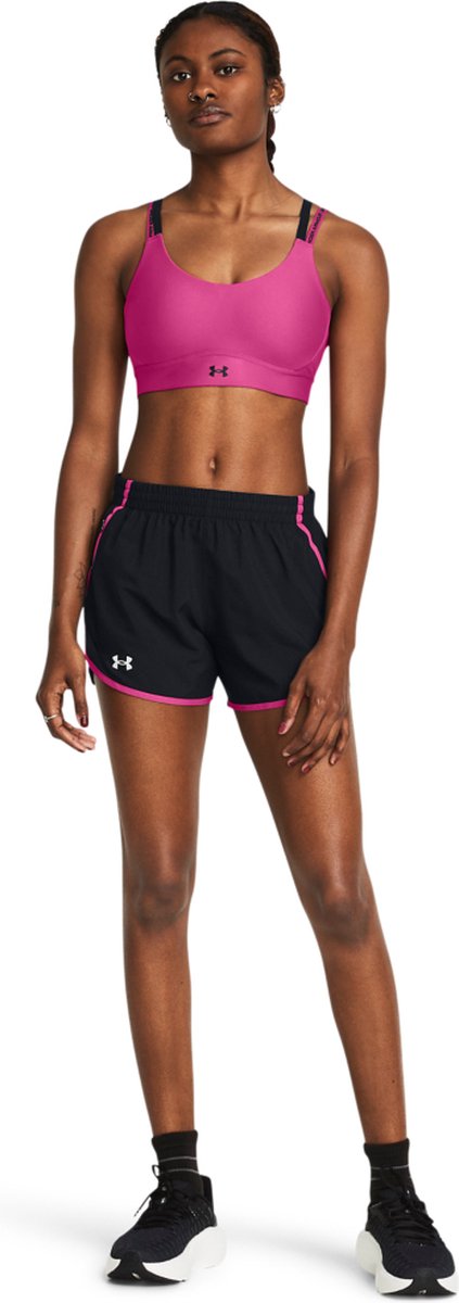 Under armour ua fly by 3'' shorts-blk pantalon de sport pour femme - noir - réfléchissant