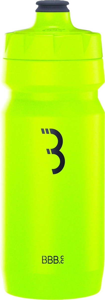 Bbb bouteille d'eau de réservoir de voiture de cyclisme vélo de course - capacité 550 ml - gourde de vélo avec valve à fermeture automatique - jaune fluo - bwb-11