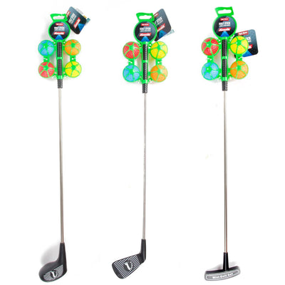 TOI-TOYS Adrenice Golf Stick Metal avec 4 boules colorées, 5dlg.