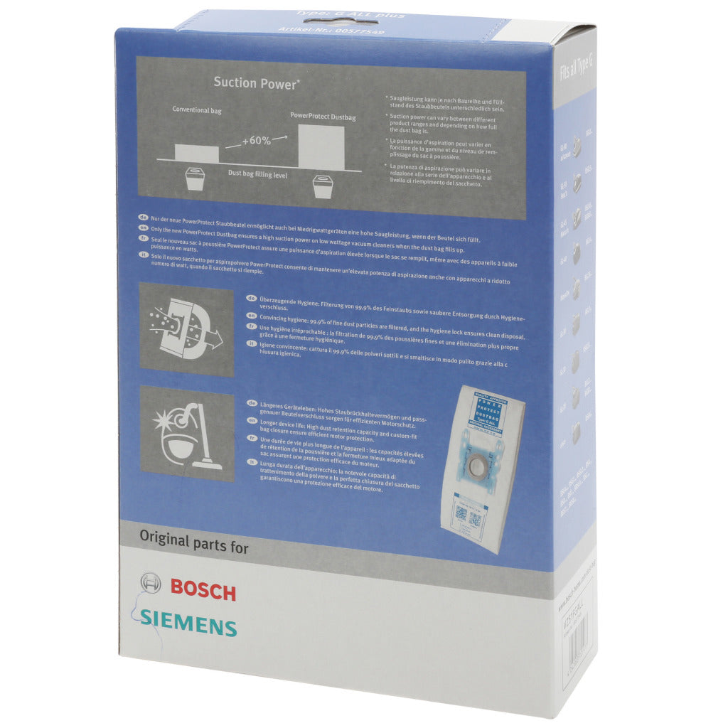 Bosch Siemens Siemens BBZ51FGALL SAG SAG TYPE
