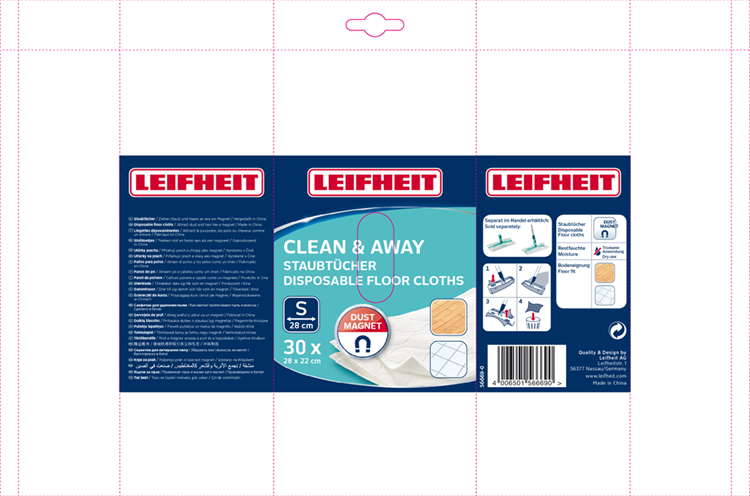 Leifheit Leifheit 56669 Clean and Away Dust Wispers 28 cm 30 morceaux