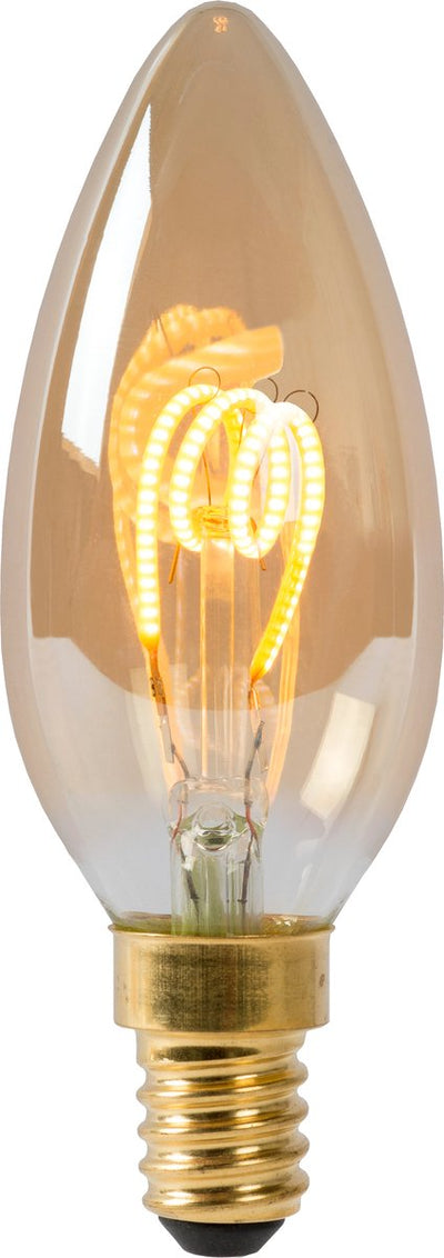 Lucide c35 - lampe à filament - ø 3,5 cm - LED dimmable - E14 - 1x3W 2200K - ambre