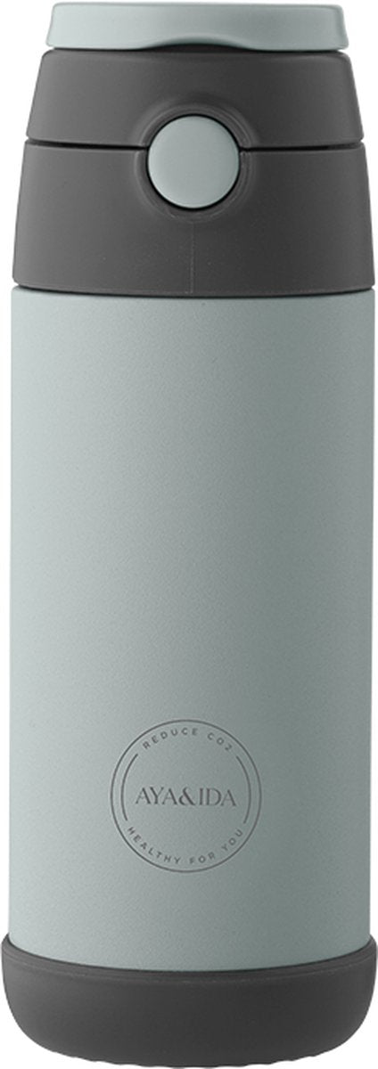 Aya ida - gourde - thermos - gourde - paille enfant - 350ml - vert menthe