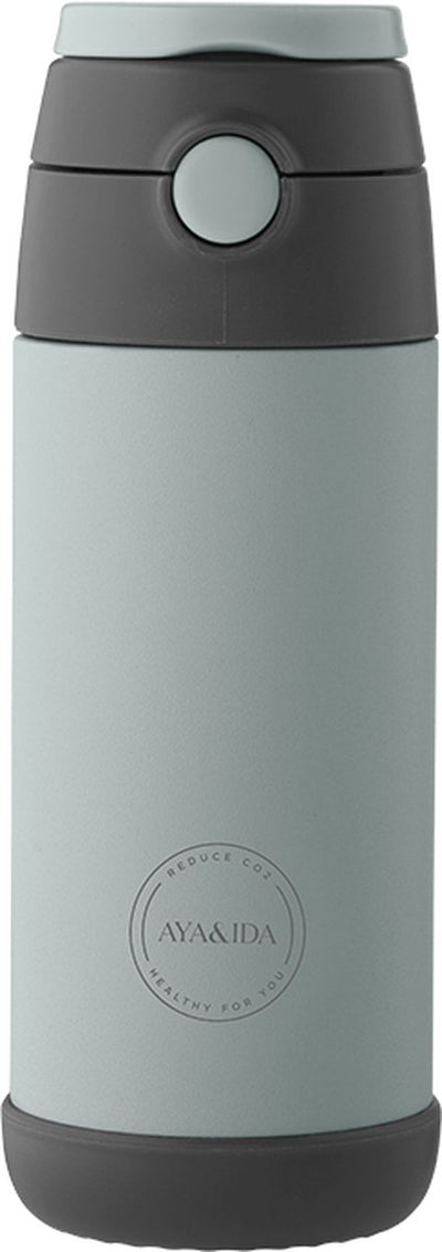 Aya ida - gourde - thermos - gourde - paille enfant - 350ml - vert menthe