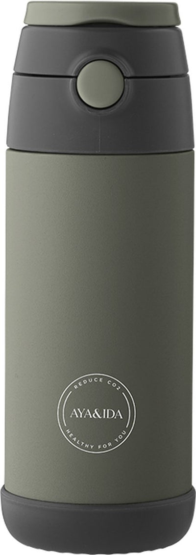 Aya ida - gourde - thermos - gourde - paille enfant - 350ml - vert tropical