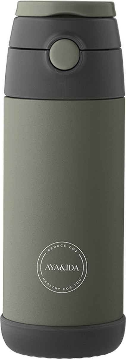 Aya ida - gourde - thermos - gourde - paille enfant - 350ml - vert tropical