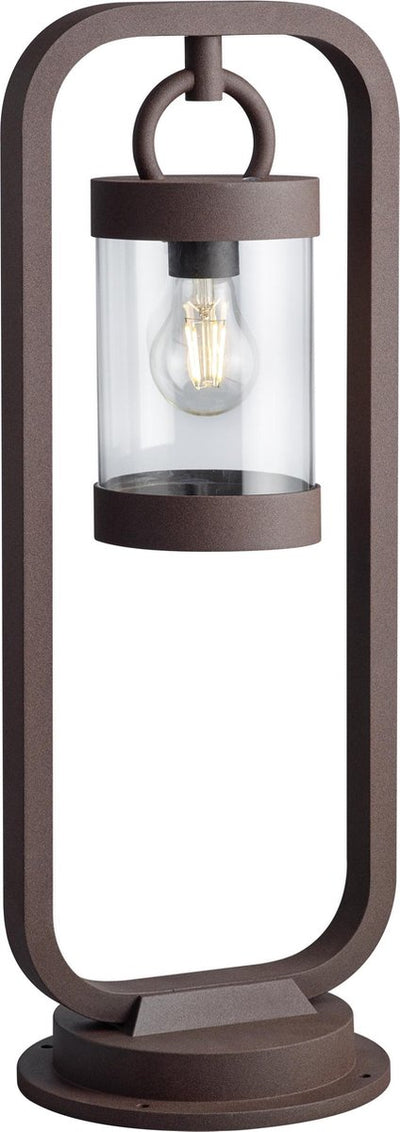 Trio sambesi - poteau - couleur rouille - excl. 1x e27 4w - capteur crépusculaire - éclairage extérieur - ip44