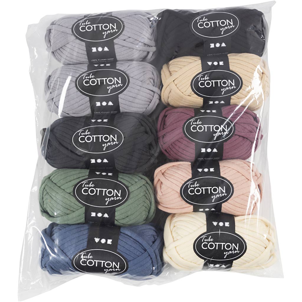 Fil textile Creativ company, l: 45 m, les couleurs peuvent varier, différentes couleurs, 10x100 gr 1 boîte