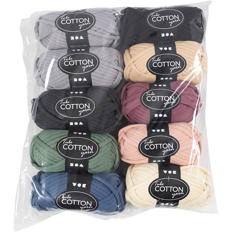 Fil textile Creativ company, l: 45 m, les couleurs peuvent varier, différentes couleurs, 10x100 gr 1 boîte