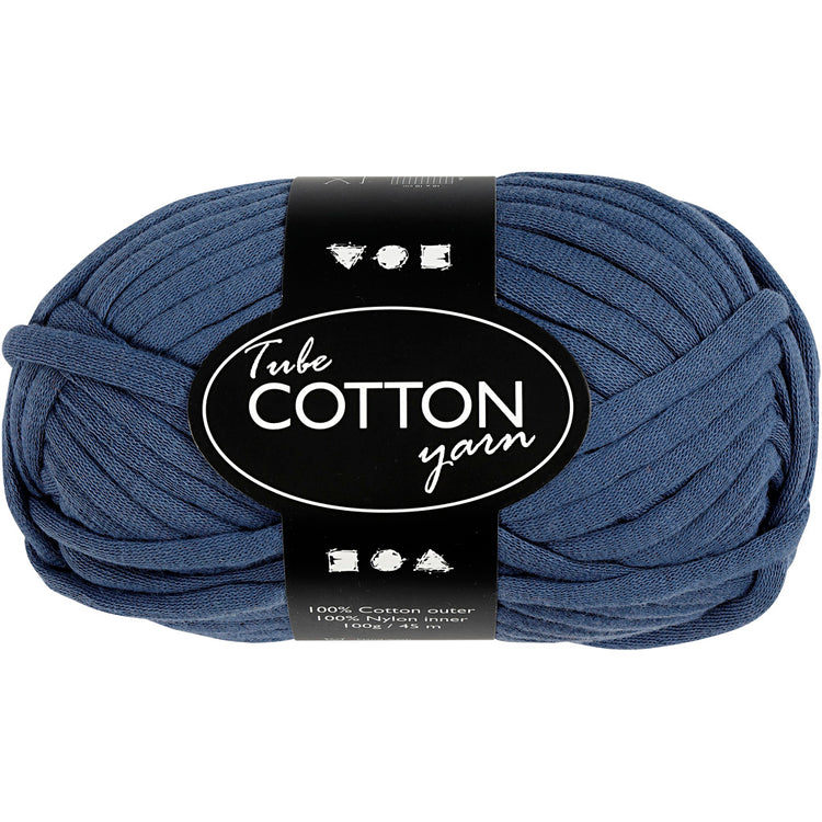 Fil textile Creativ company, l: 45 m, bleu foncé, 100 g 1 pelote