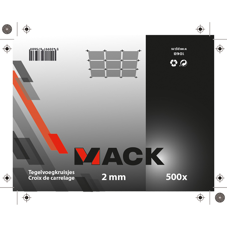 Mack 1004608 - entretoises pour joints de carrelage 2mm 500pcs | 10 pièces