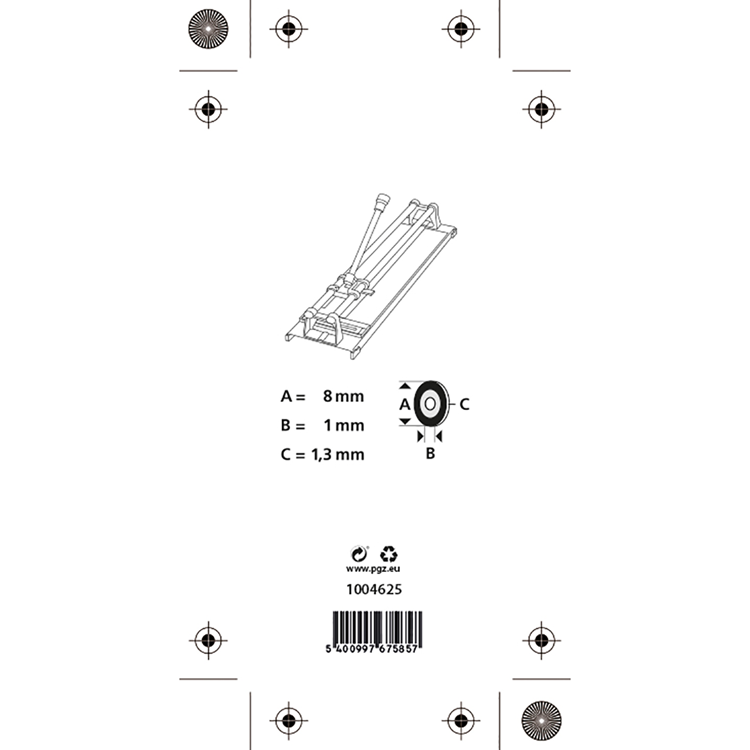Mack 1004625 - coupe-carreaux à roue de rechange ø22mm | 3 pièces
