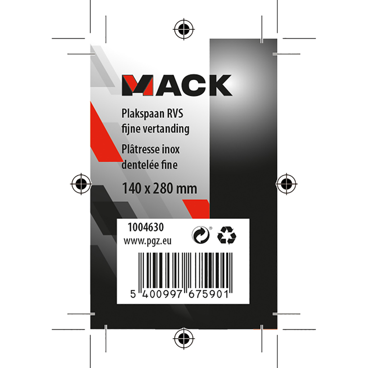 Mack 1004630 - adhésif sp inox 120x280 sg fin | 3 pièces