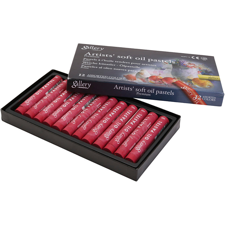 Pâte d'huile de galerie, L: 7 cm, D 11 mm, épaisseur 11 mm, carmine rouge, 12 pièces 1 boîte