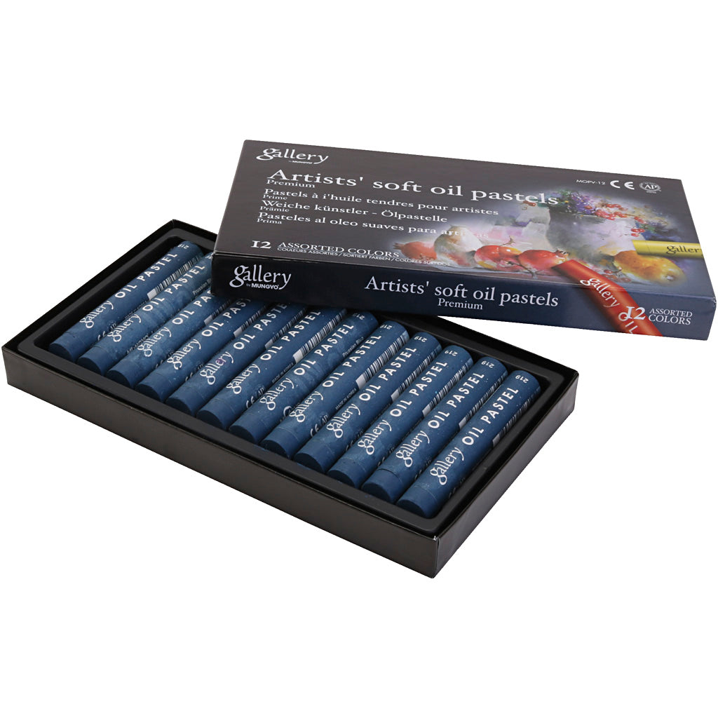 Pastel à l'huile Gallery, l: 7 cm, d 11 mm, épaisseur 11 mm, bleu de Prusse (447), 12 pièces 1 boîte