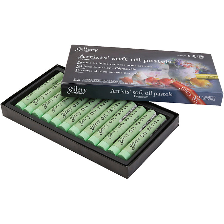 Paste d'huile de galerie, L: 7 cm, D 11 mm, épaisseur 11 mm, vert clair, 12 pièces 1 boîte