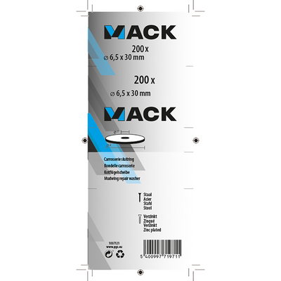 Mack 1007121 - anneaux de corps 200 pièces 6,5 x 30 mm | 3 pièces