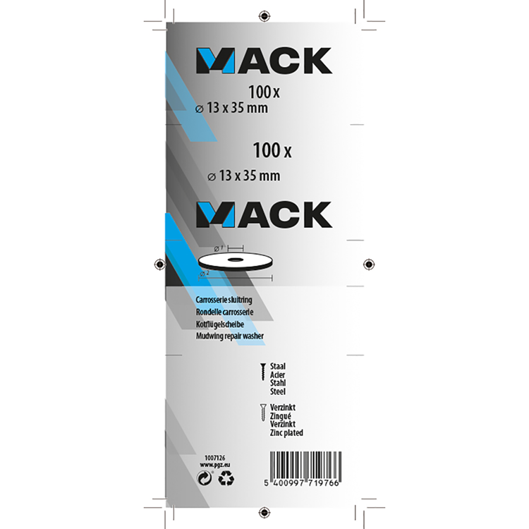 Mack 1007126 - anneaux de corps 100 pièces 13 x 35 mm | 5 pièces