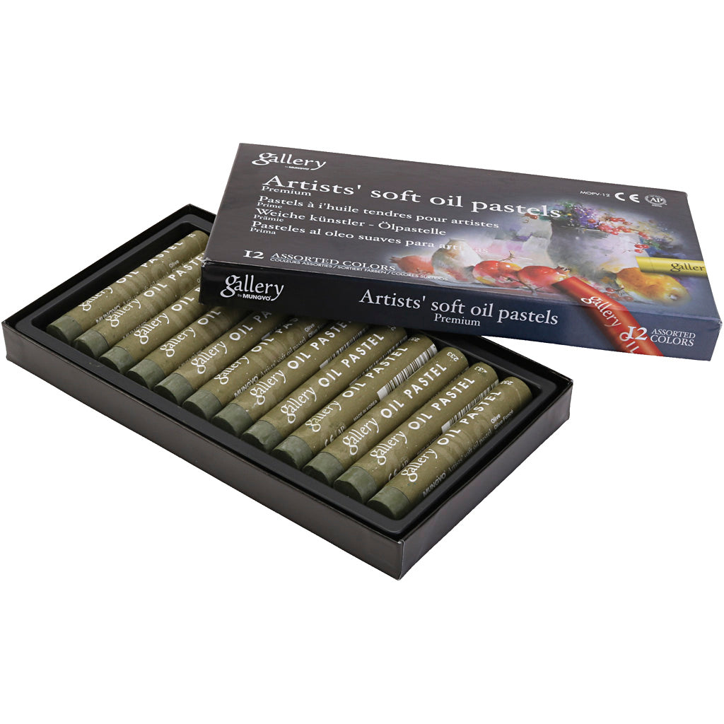 Pâte d'huile de galerie, L: 7 cm, D 11 mm, épaisseur 11 mm, olive, 12 pièces 1 boîte