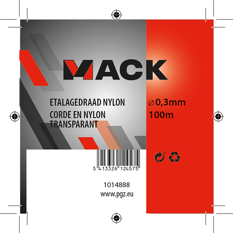 Mack 1014888 - bobine de fil d'affichage en nylon 0,3mm 100m | 10 pièces