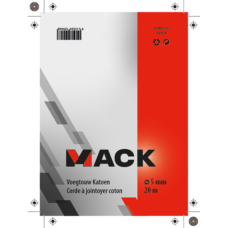 Mack 1014956 - corde à joint en coton 5mm-20m | 5 pièces