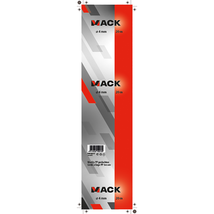 Mack 1013962 - corde multilon blanche bobine 4mm 20m | 5 pièces