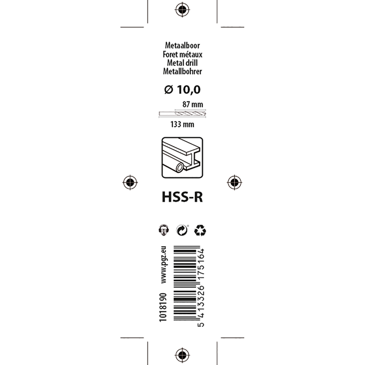 Mack 1018190 - foret universel hss r ø 10,0 x 133 mm | 5 pièces