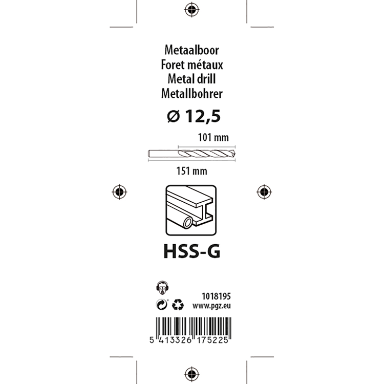 Mack 1018195 - foret à métaux hss g din 338 ø 12,5 x 151 mm | 5 pièces