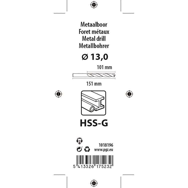 Mack 1018196 - foret à métaux hss g din 338 ø 13,0 x 151 mm | 5 pièces