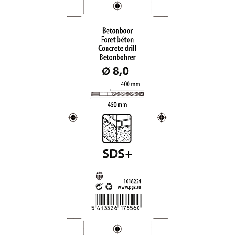 Mack 1018224 - marteau perforateur sds + ø 8,0 x 450 mm | 5 pièces