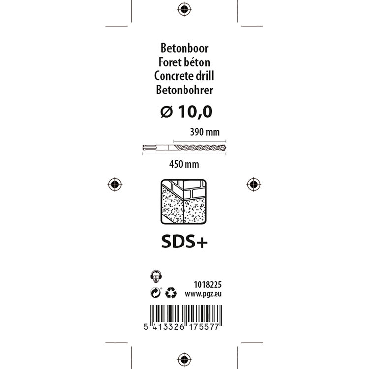 Mack 1018225 - marteau perforateur sds + ø 10,0 x 450 mm | 5 pièces